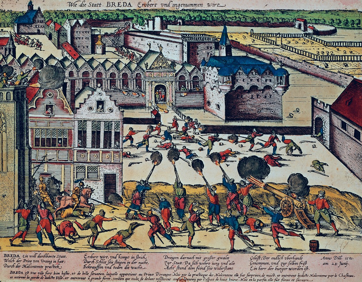 The Haultepenne Fury عام 1581 (نقش ملون) بواسطة فرانز هوجينبرغ