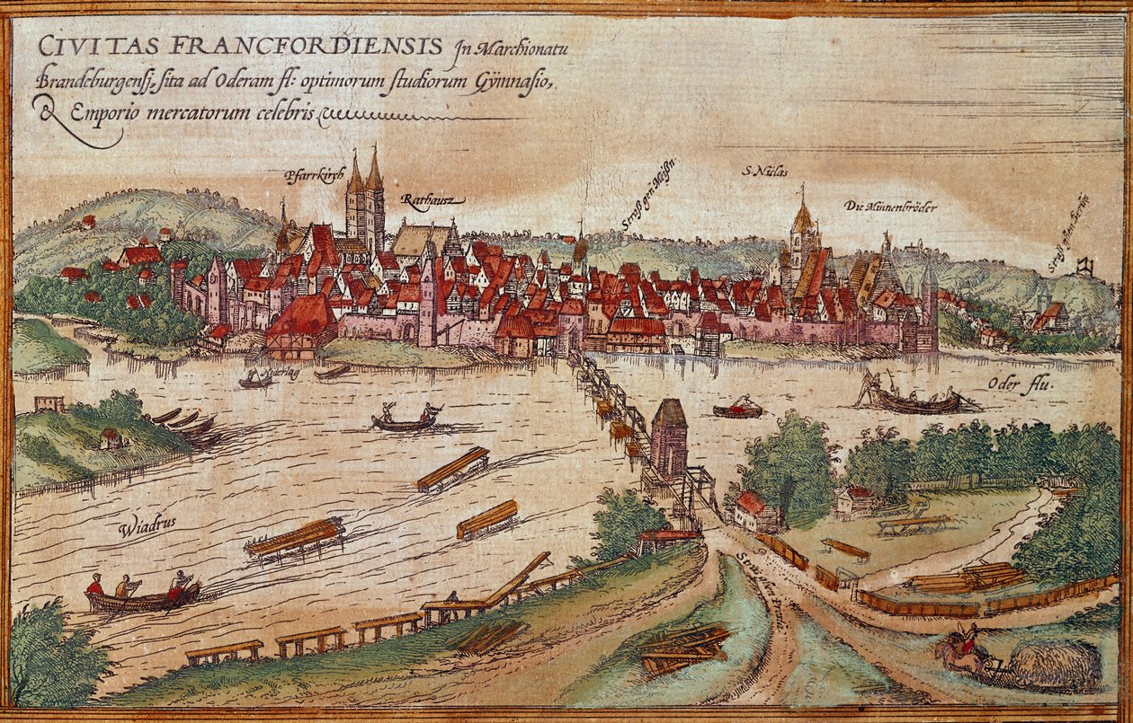 View of Frankfurt am Main, Germany (engraving بواسطة فرانز هوجينبرغ