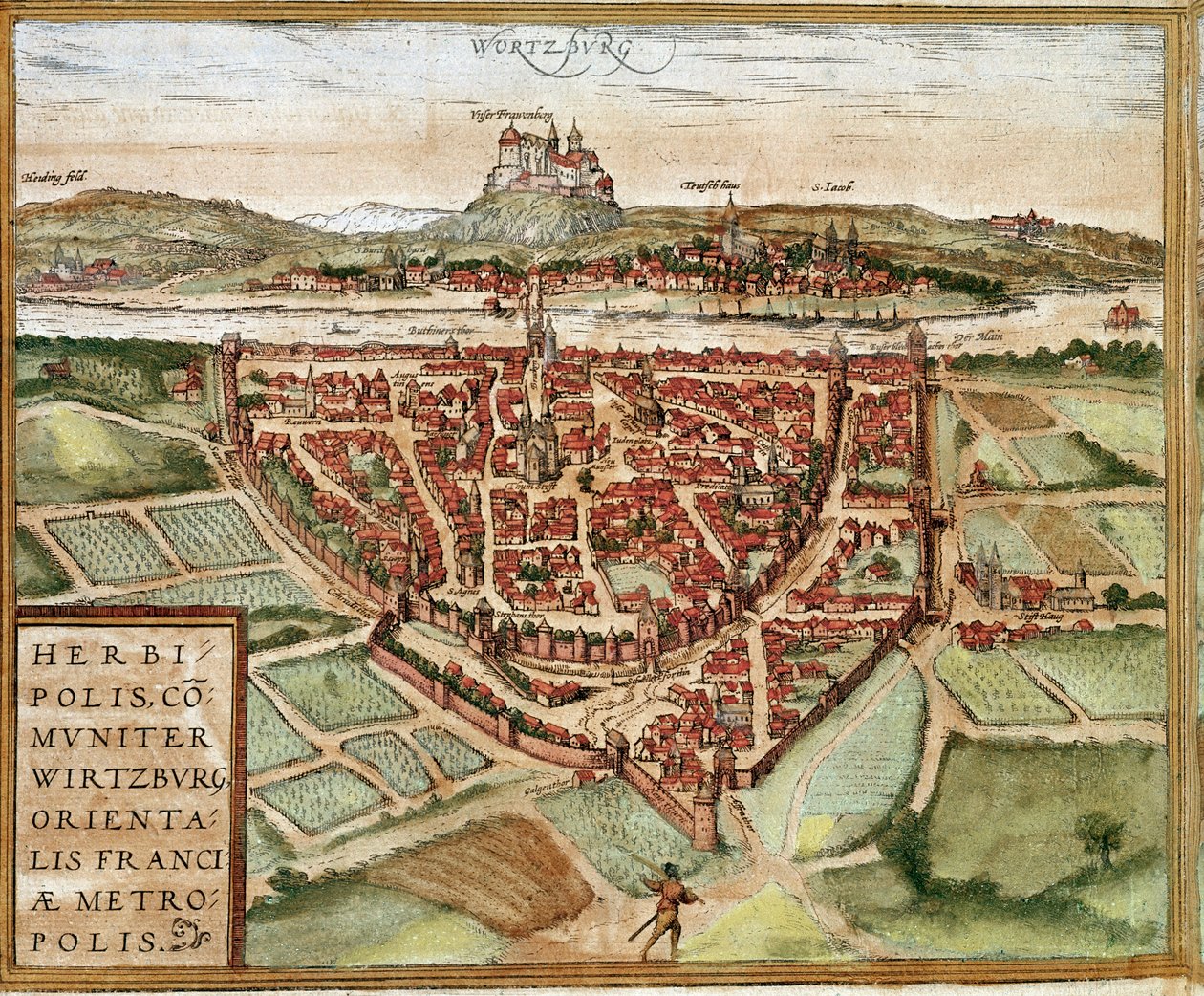 Wurzburg - Germany (engraving بواسطة فرانز هوجينبرغ