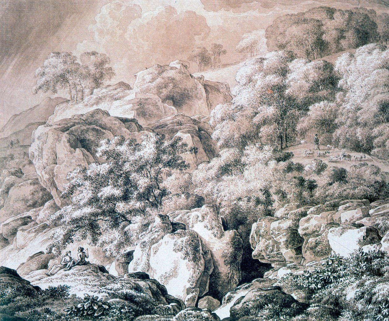 المناظر الطبيعية للغابات ، 1799 بواسطة فرانز كوبيل