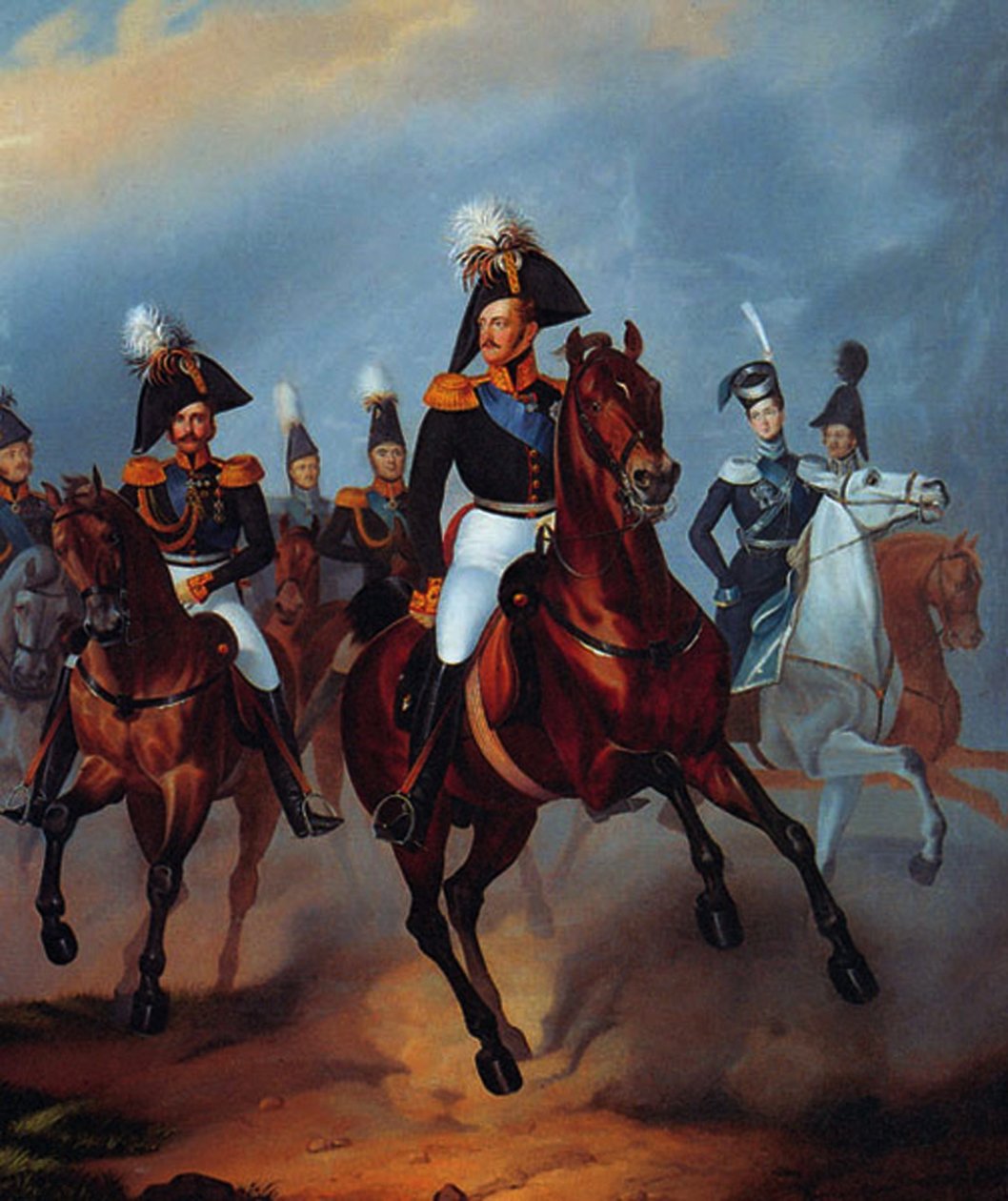 نيكولاس الأول مع ضباطه ، 1835 بواسطة فرانز كروجر