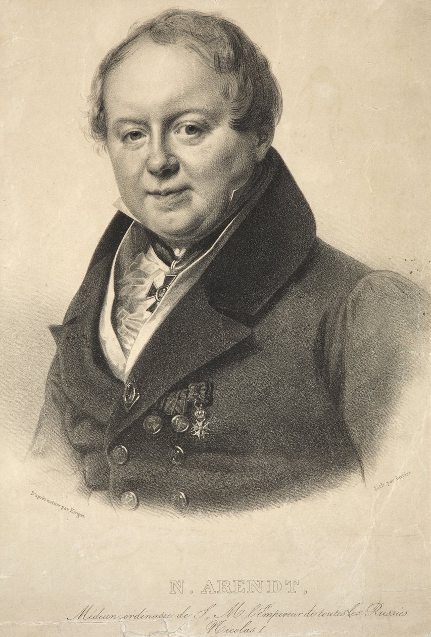 صورة للطبيب الشخصي الإمبراطوري نيكولاس مارتن أرندت 1785-1859 ، 1836 بواسطة فرانز كروجر