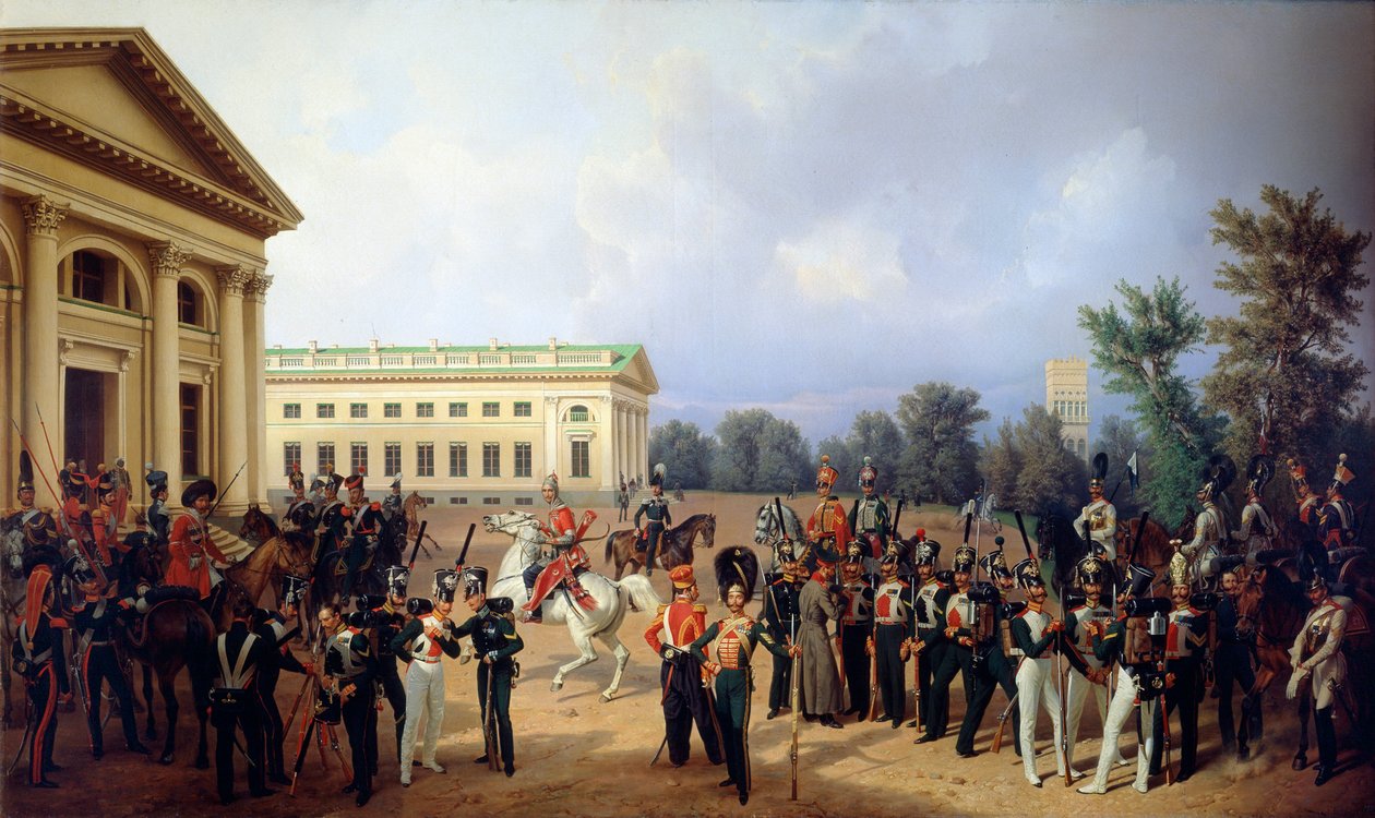 الحرس الإمبراطوري الروسي في Tsarskoye Selo في عام 1832 ، 1841. بواسطة فرانز كروجر