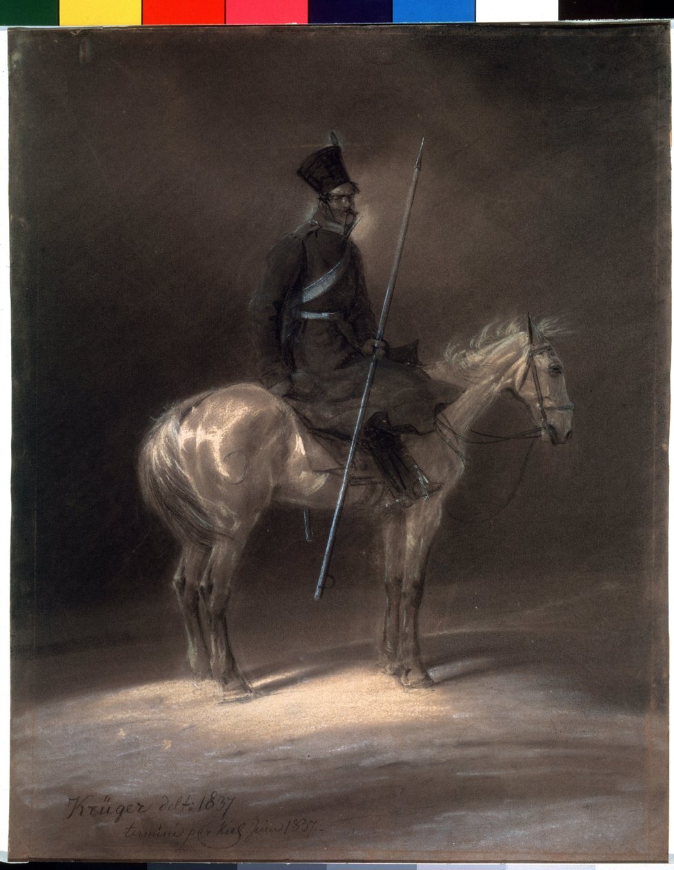 القوزاق على ظهور الخيل. القوزاق على ظهور الخيل. رسم فرانز كروجر (1797-1857) بواسطة فرانز كروجر