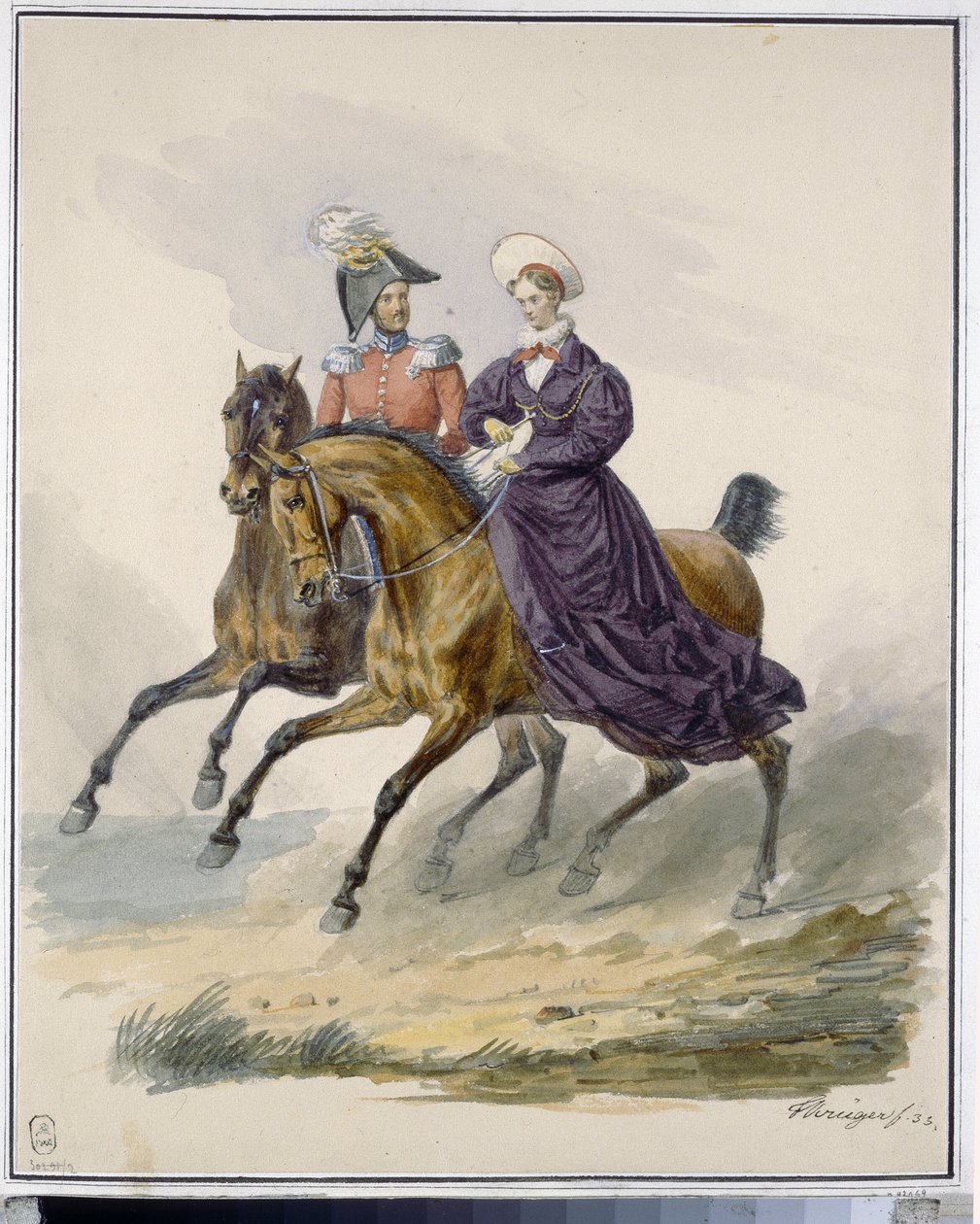 الإمبراطور نيكولاس الأول (1796-1855) والإمبراطورة ألكسندرا فيدوروفنا (ني شارلوت من بروسيا بواسطة فرانز كروجر