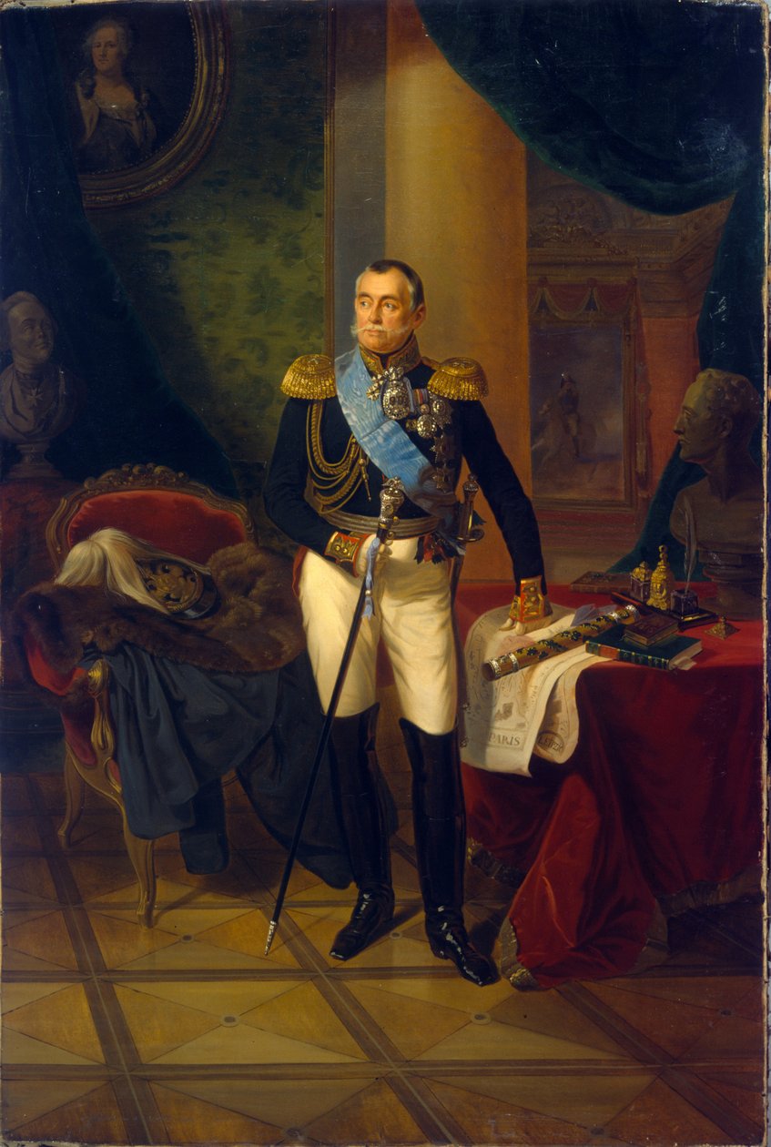 صورة بيوتر فولكونسكي (1776-1852) ، المشير والسياسي الروسي. لوحة لفرانز كروجر (1797-1857) ، زيت على قماش بواسطة فرانز كروجر