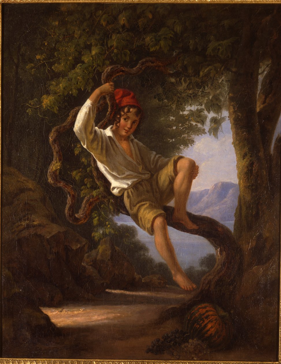 صبي صغير يتسلق شجرة ، 1820s بواسطة فرانز لودفيج كاتيل