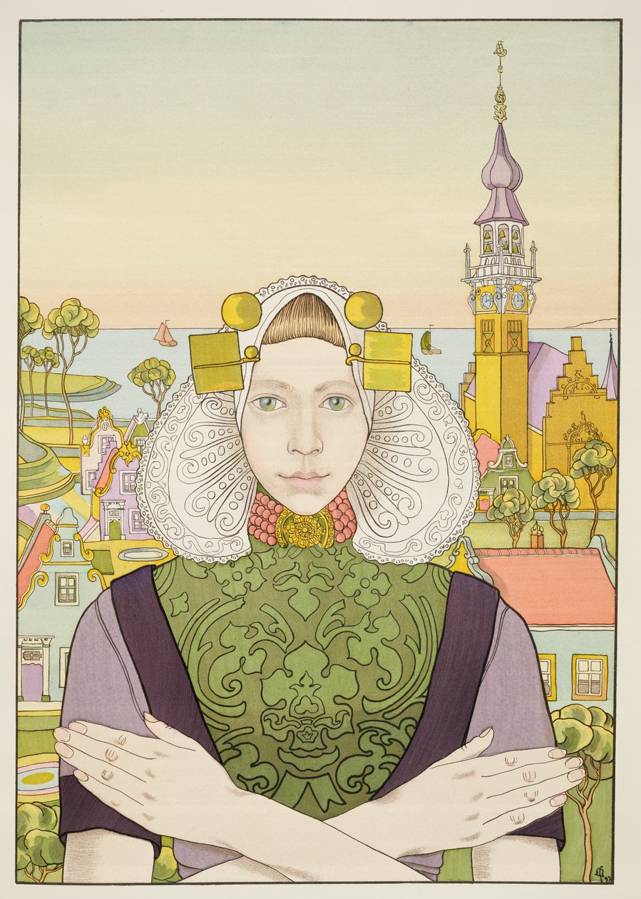 فتاة هولندية ، 1897 ، من LESTampe Moderne ، نشرت باريس 1897-99 بواسطة فرانز م. ميلشرز