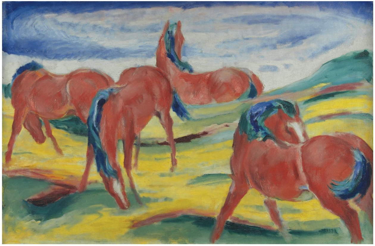 رعي الخيول III ، 1910 بواسطة فرانز مارك
