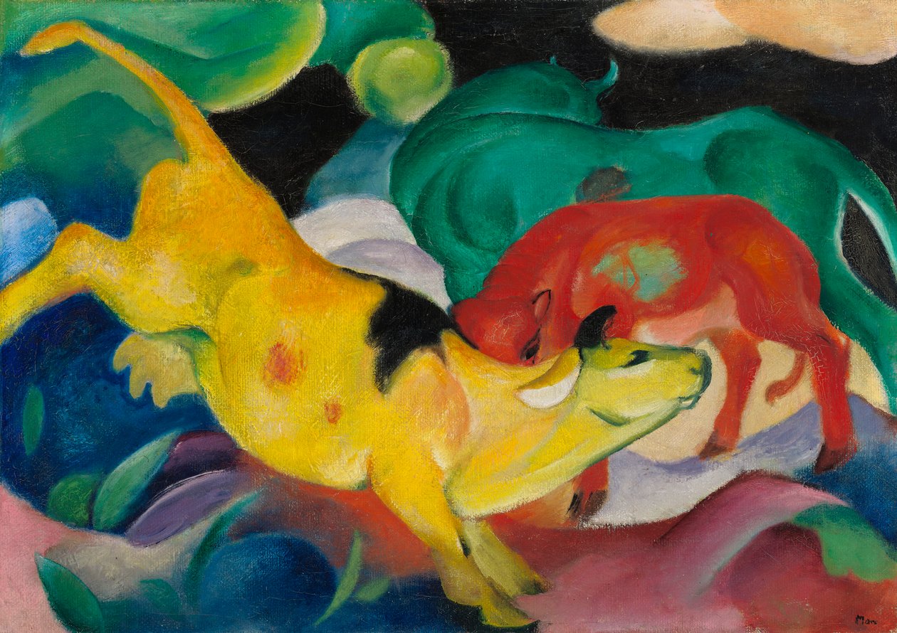 أبقار ، حمراء ، خضراء ، صفراء بواسطة فرانز مارك