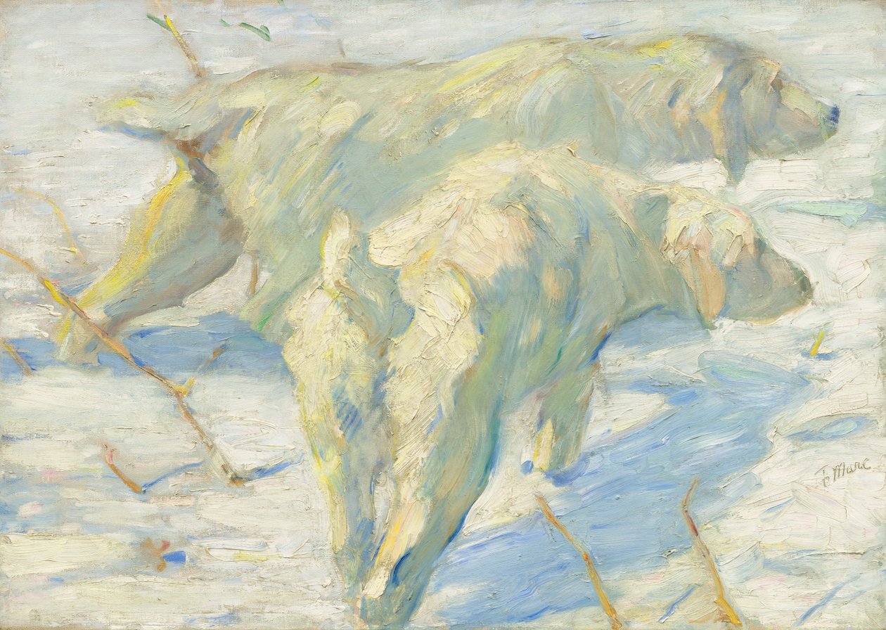 كلاب سيبيريا في الثلج ، 19091910. بواسطة فرانز مارك