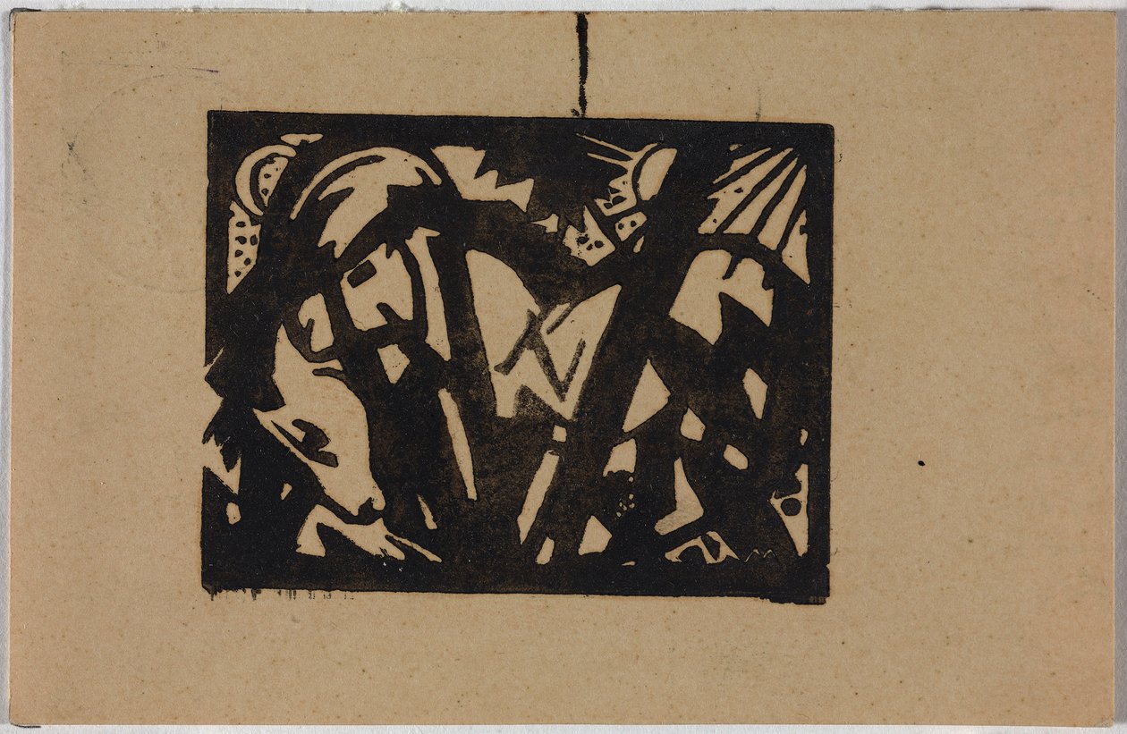 حصان بري ، بطاقة بريدية من Sindelsdorf إلى Wassily Kandinsky في ميونيخ بواسطة فرانز مارك