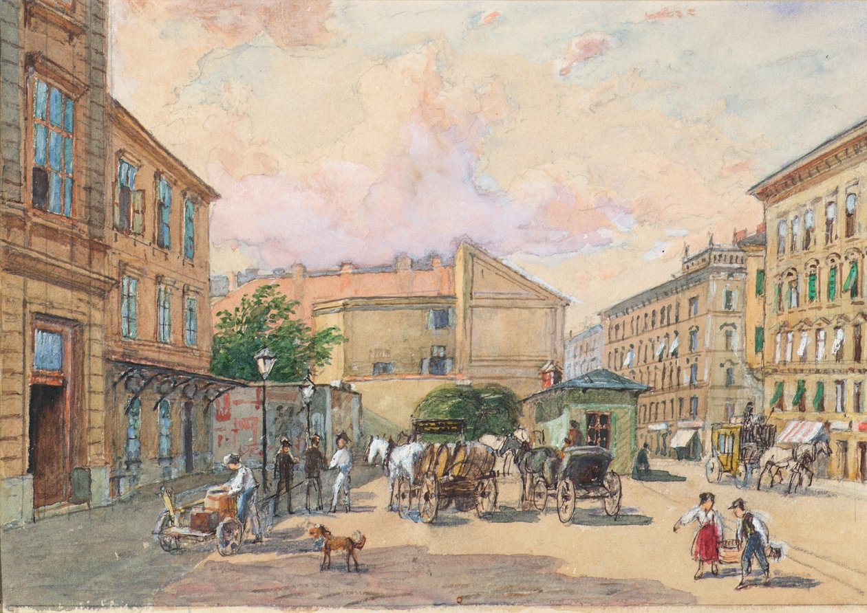 خط Burggassen في فيينا (زاوية Kaiserstraße و Burggasse) بواسطة فرانز راينولد