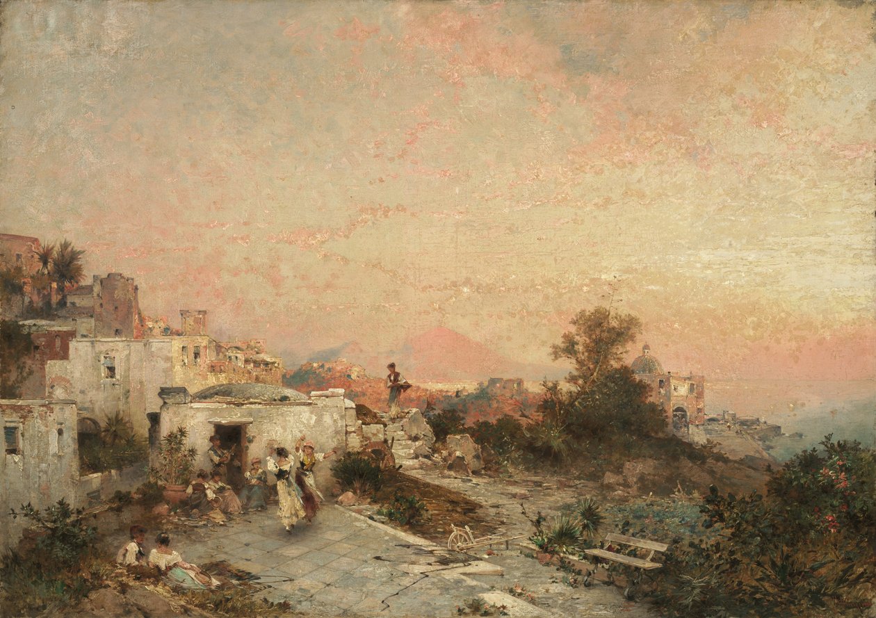 لا تارانتيلا ، بوسيليبو ، نابولي ، ج .1895 بواسطة فرانز ريتشارد أونتربيرجر