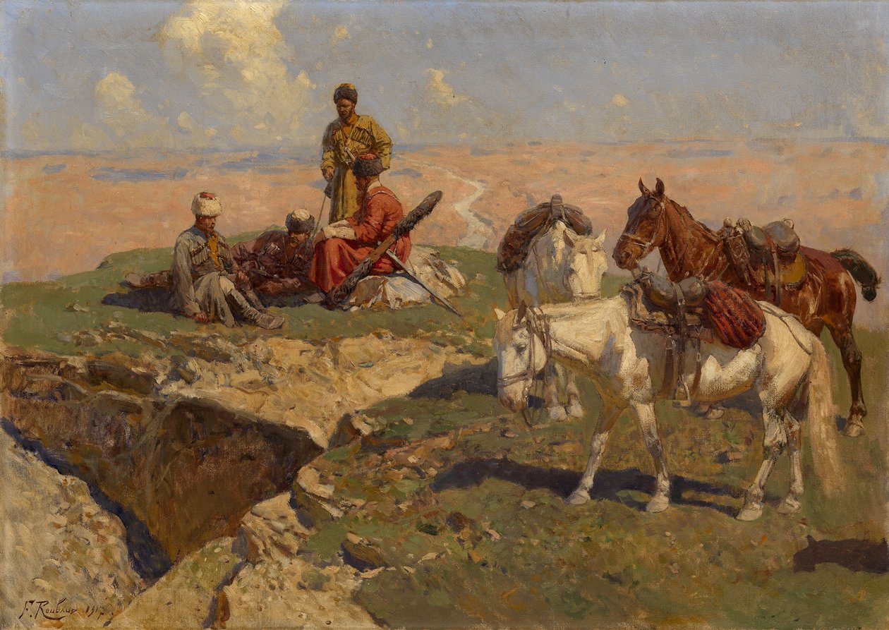 راكبو القوقاز في الراحة ، 1917 بواسطة فرانز روبود