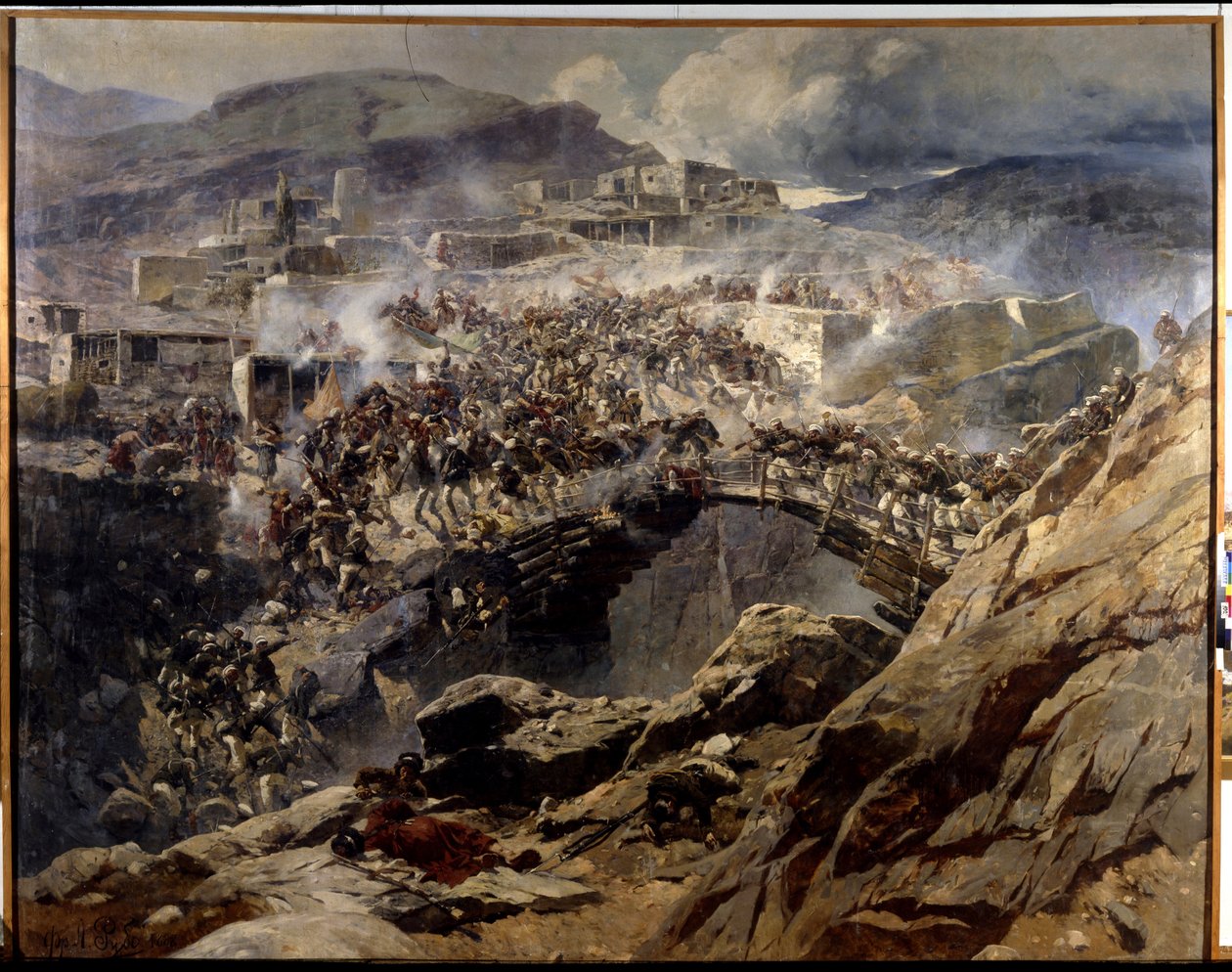 حصار أخولغو (حصار أخولغو): في عام 1839 ، حاصر شامل (الإمام شامل ، شامل) (1797-1871) وأنصاره من القوقاز المسلمين في حصنهم الجبلي ، قبل أن يذبحهم الجيش الروسي. بقلم فرانز روبود (1856-1919 بواسطة فرانز روبود