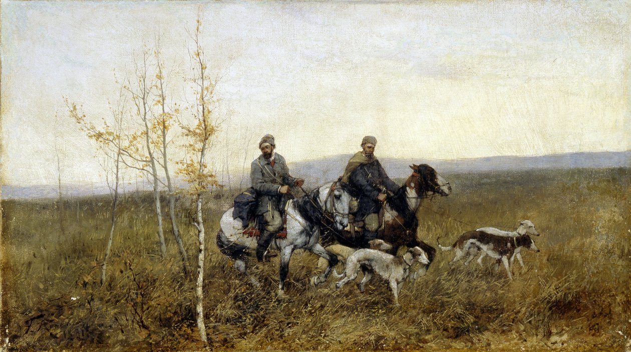 الصيادون. لوحة لفرانز روبود (1856-1928) ، زيت على قماش بواسطة فرانز روبود