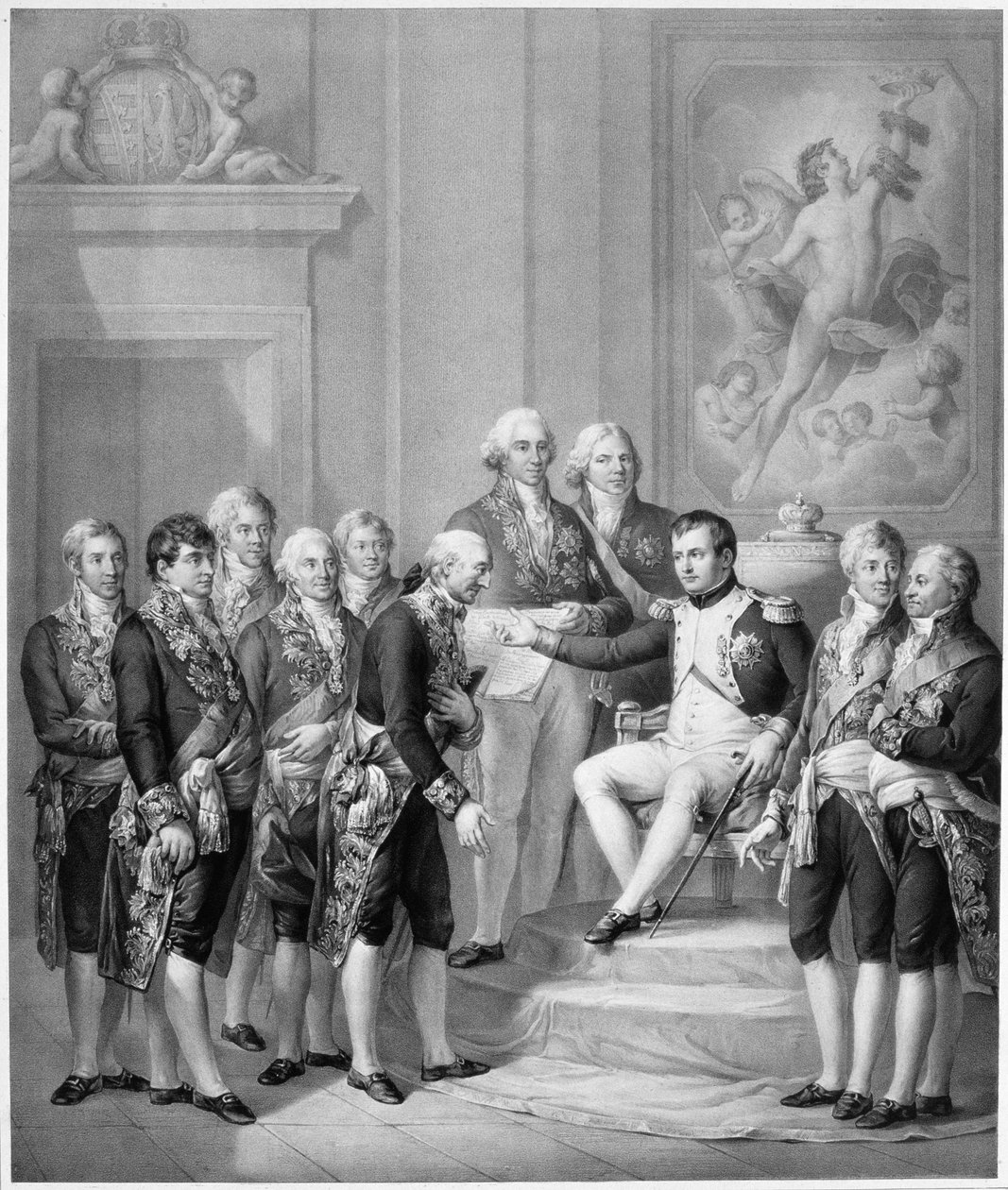 نابليون (1769-1821) منح الدستور لدوقية وارسو ، 1843 بواسطة أعواد القنب فرانز سيراف