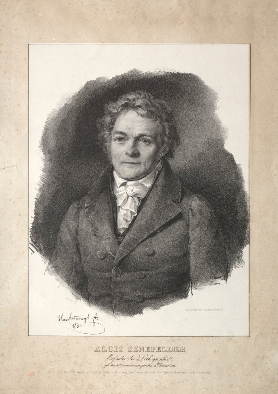 Aloys Senefelder. بواسطة فرانز سيراف هانفستينجل
