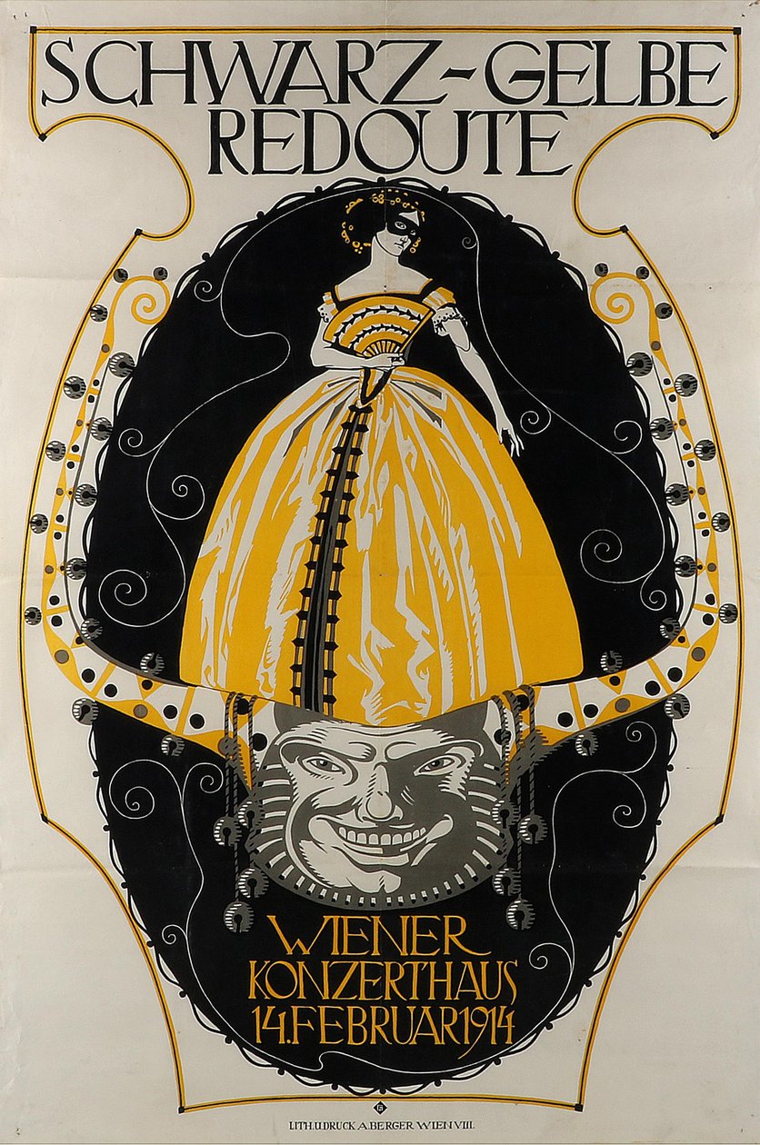 الأسود والأصفر Redoute Wiener Konzerthaus ، 1914. بواسطة فرانز واسيك