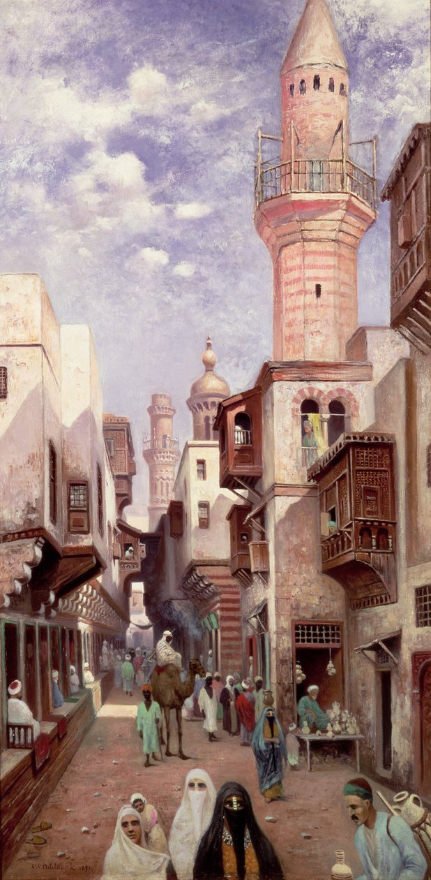 مشهد شارع عربي بواسطة فرانز فيلهلم أوديلمارك
