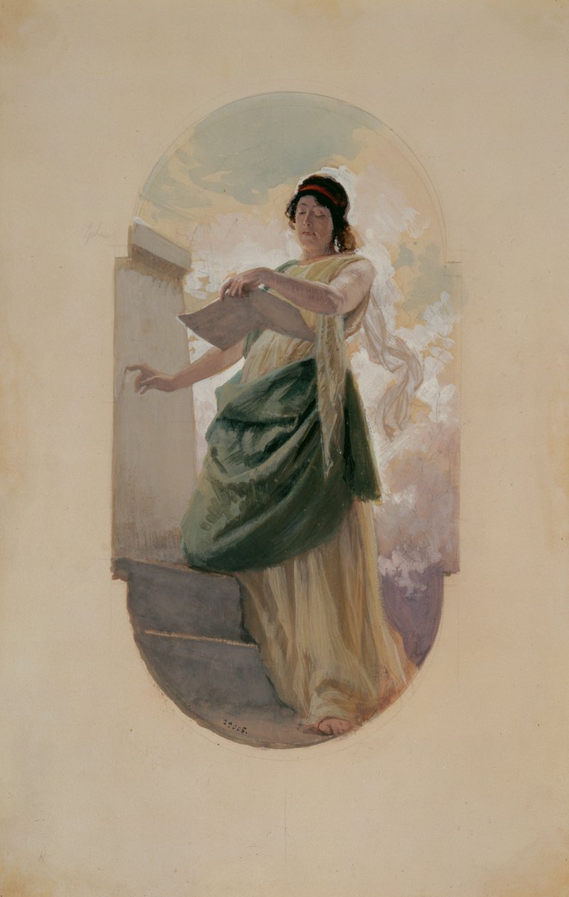 The Epigram ، دراسة ، 1890 (قلم رصاص ، مرحاض) بواسطة فرانز زافير سيم