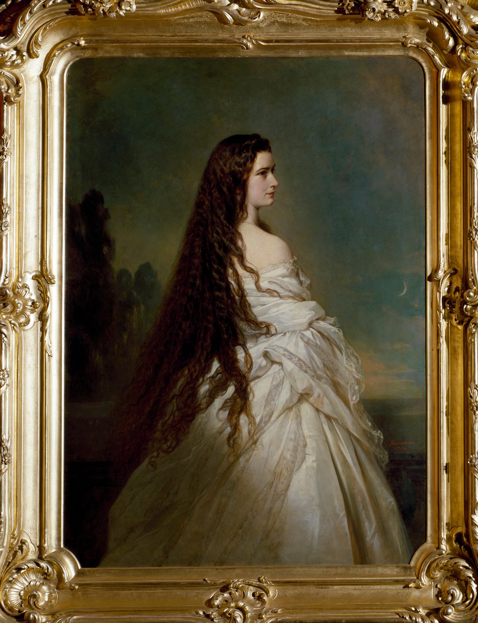 صورة إليزابيث دي فيتلسباخ (1837-1898) (سيسي) ، إمبراطور النمسا (1854-1898) وملكة المجر (1867-1898) لوحة لفرانز زافير وينترهالتر (1806-1873) بواسطة فرانز كزافييه وينترهالتر