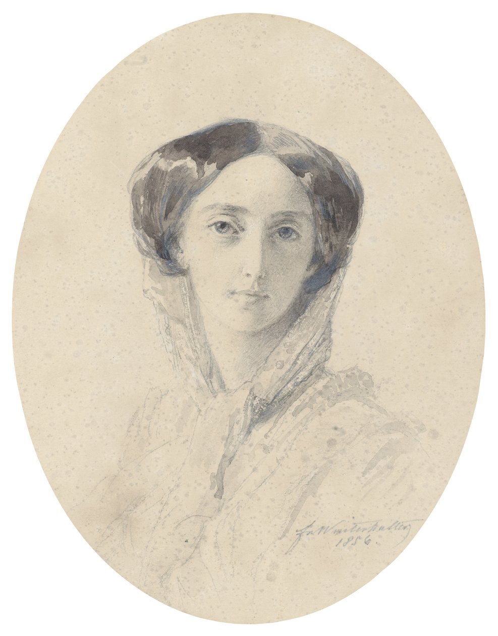صورة لدوقة Grand Ducess Olga Nikolaevna من روسيا 1822-1892 ، ملكة Württemberg بواسطة فرانز كزافييه وينترهالتر