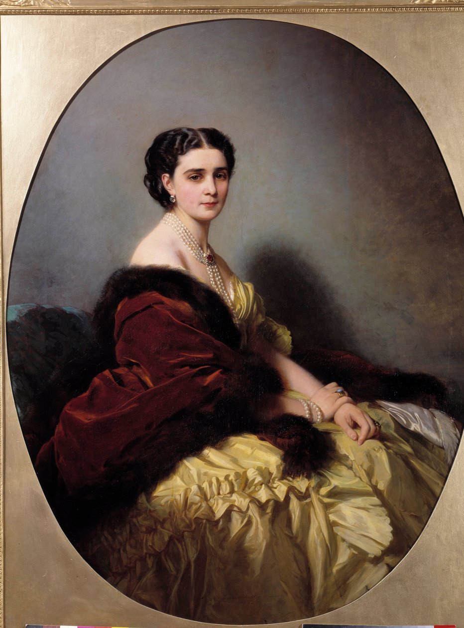 Portrait of Madame Narichkin (or Narychkin or Narichkina) Painting by Xaver Winterhalter (1806-1873) بواسطة فرانز كزافييه وينترهالتر