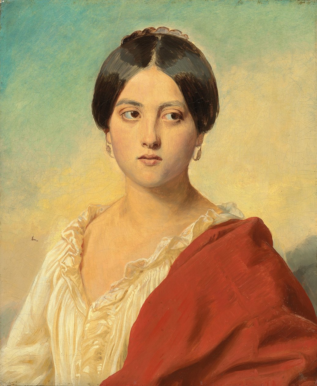 صورة لفتاة إيطالية ، نصف طول ، c.1834 بواسطة فرانز كزافييه وينترهالتر