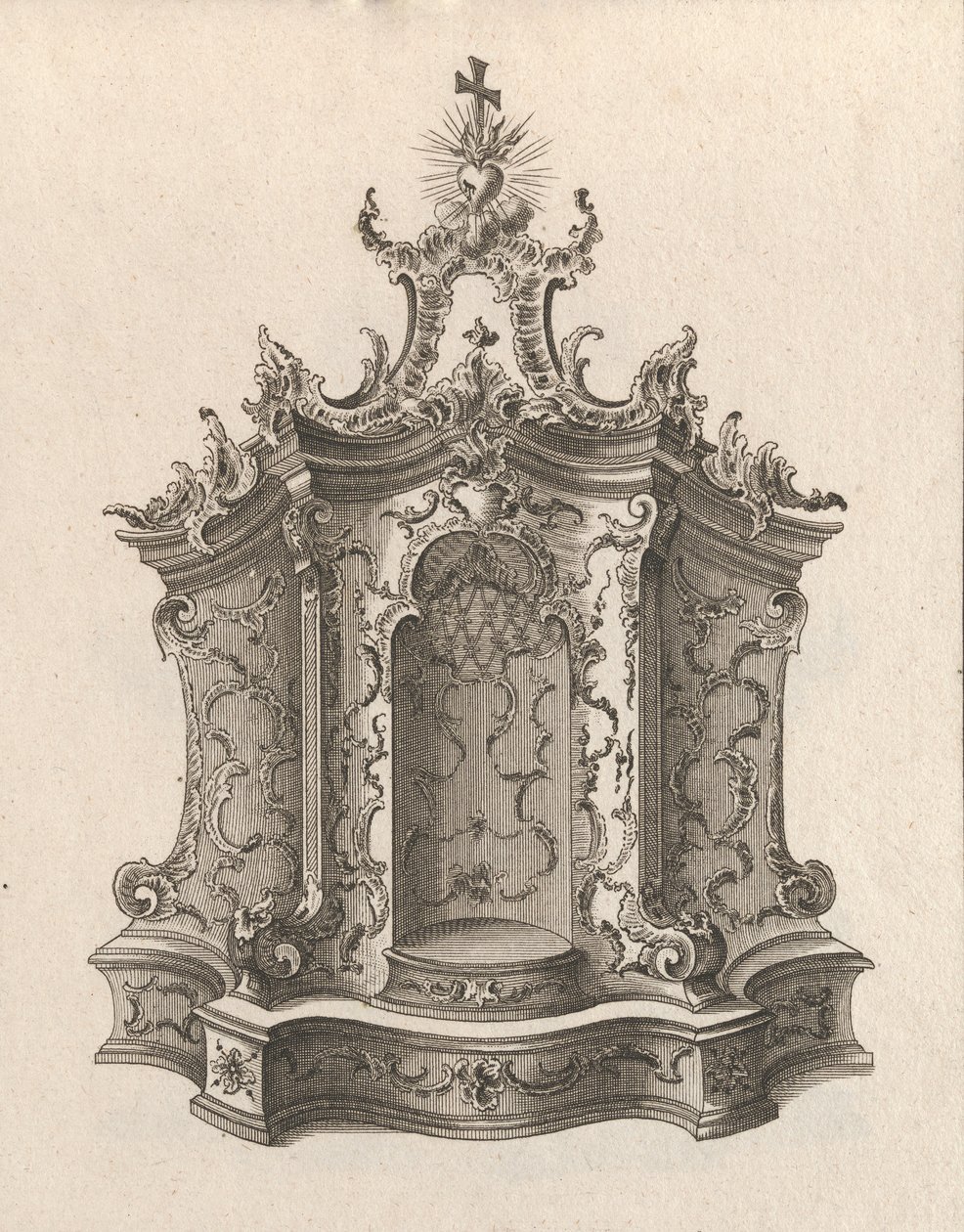 تصميم لخيمة ، اللوحة 1 من سلسلة "Tabernacle" ، مطبوعة ca. 1750-56. بواسطة فرانز كزافييه هابرمان