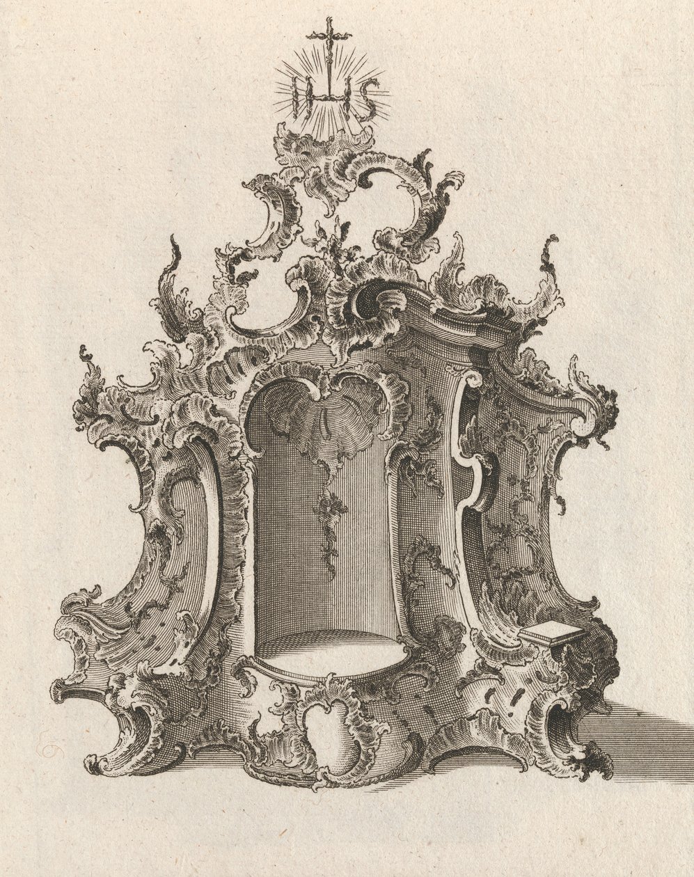 تصميم لخيمة ، لوحة 4 من سلسلة 'Tabernacle' ، مطبوعة ca. 1750-56. بواسطة فرانز كزافييه هابرمان