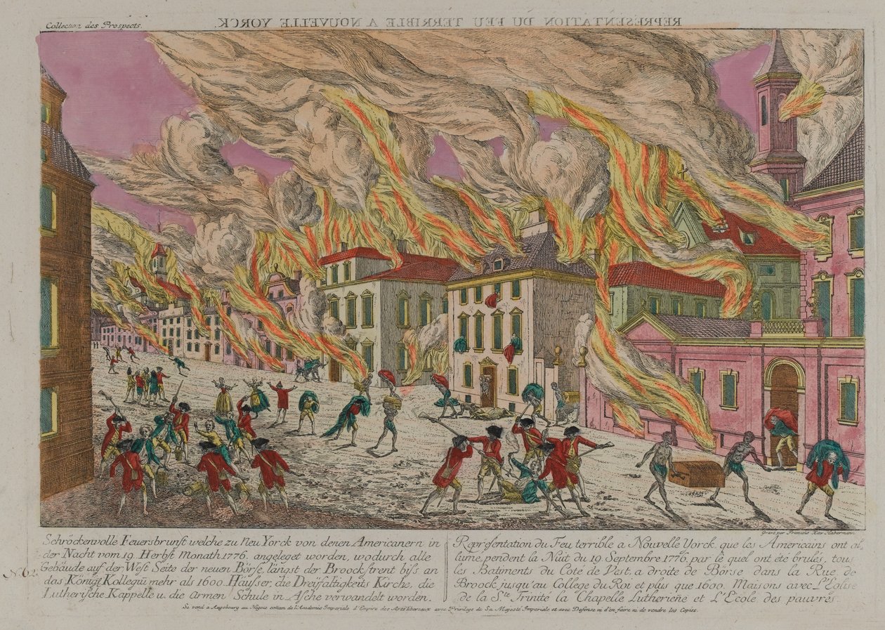 حريق ، نيويورك ، حوالي 1776 بواسطة فرانز كزافييه هابرمان