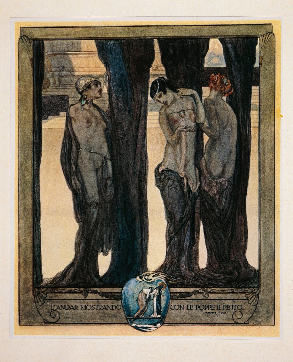 النمسا، فيينا، رسم توضيحي للكوميديا الإلهية لدانتي أليغييري (المطهر، الأغنية الثالثة والعشرون) بقلم فرانز فون بايروس بواسطة فرانز فون (1866-1924) بايروس