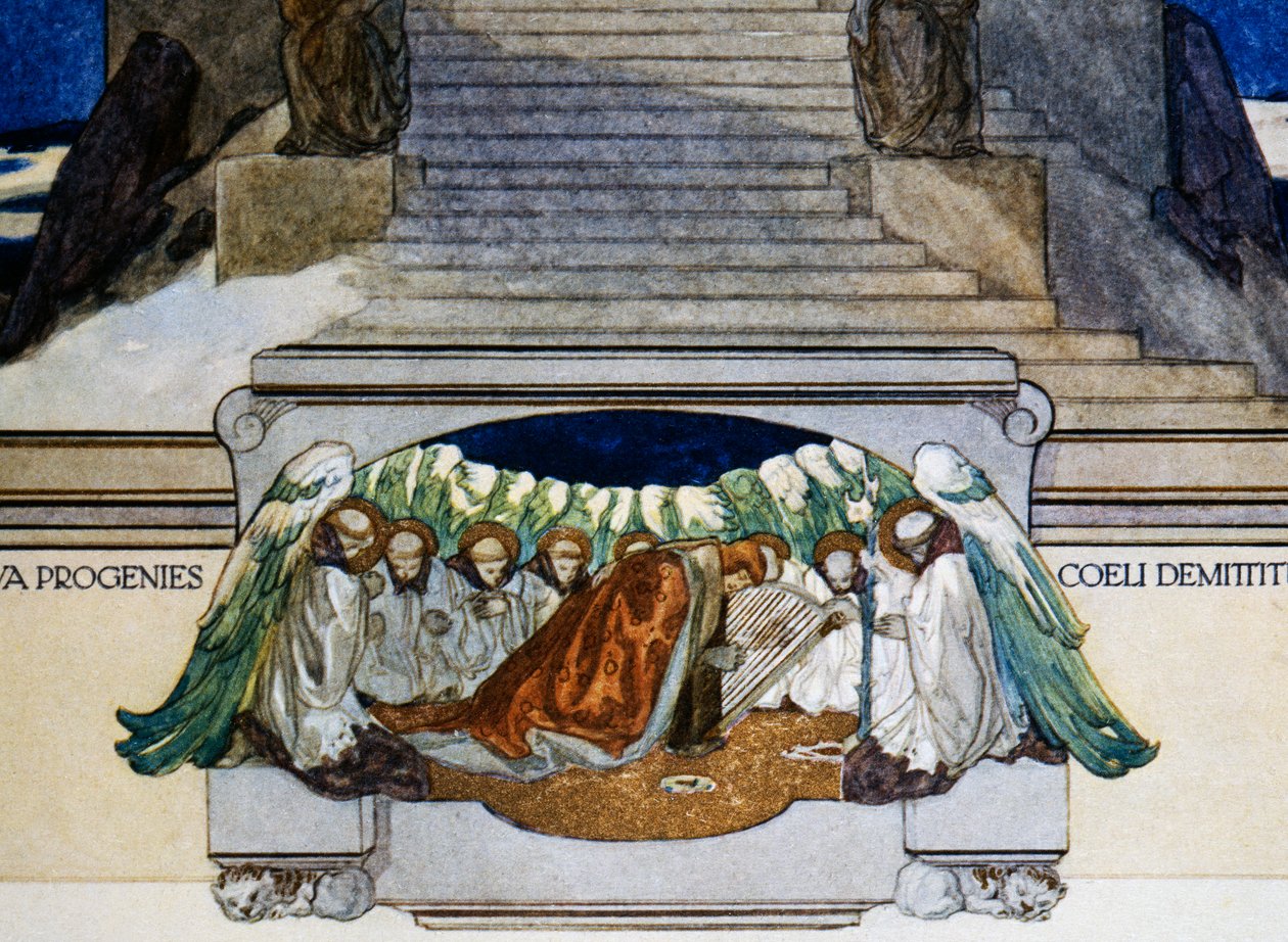 And new progeny descends from heaven, Purgatory, canto XXII, Divine Comedy of Dante Alighieri, illustration by Franz von Bayros (1866-1924), Vienna بواسطة فرانسيس بايروس