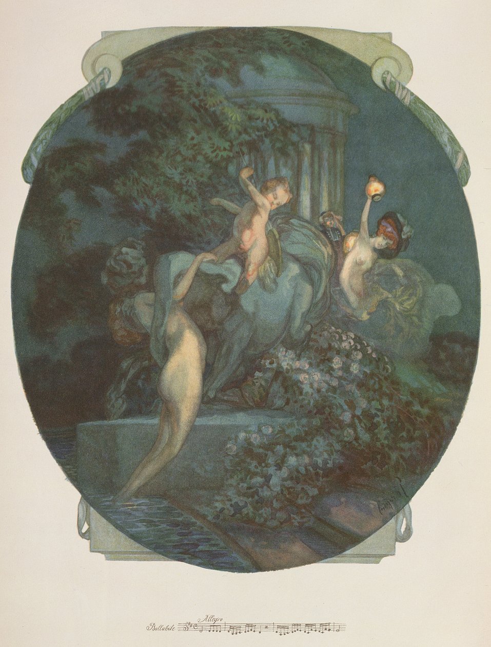 القنطور والحوريات وكيوبيد بواسطة فرانز فون (1866 ـ 1924) بايروس