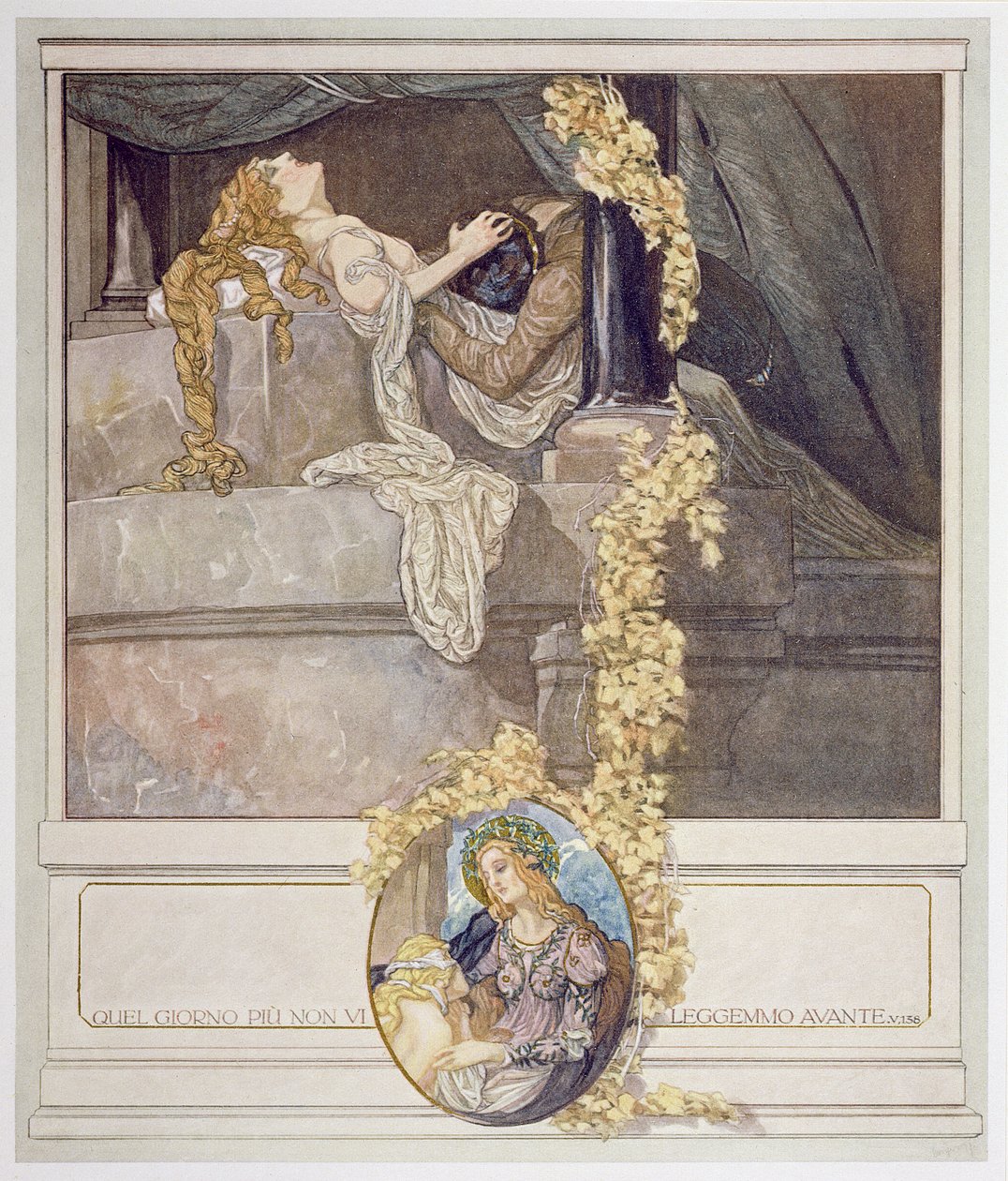 رسم توضيحي من "الكوميديا الإلهية" لدانتي ، جحيم ، كانتو الخامس بواسطة فرانز فون (1866 ـ 1924) بايروس