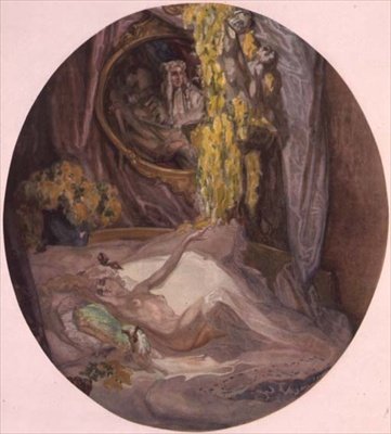 امرأة على السرير بواسطة فرانز فون (1866 ـ 1924) بايروس