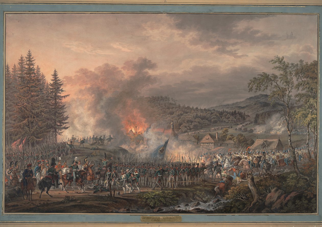 معركة كولم (1813) ، فوج الحرس الروسي بقيادة الكونت ألكسندر إيفانوفيتش أوسترمان تولستوي (1772-1857) - فوج حراس الحياة الروسي تحت قيادة الكونت أوسترمان تولستوي - هابرمان ، فرانز إدلر ، فون (1788-؟) - 1813 - بواسطة فرانز فون هابرمان