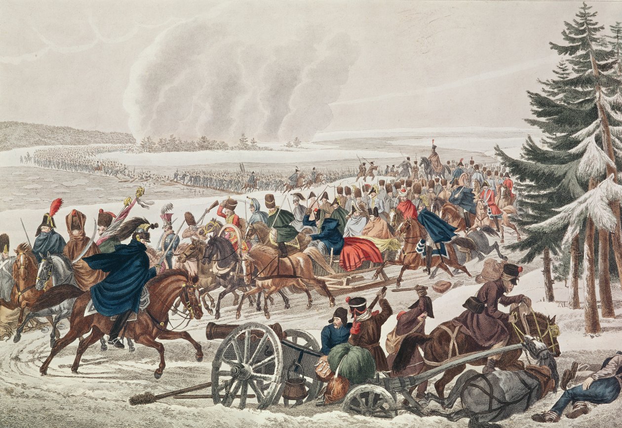 تراجع الجيش الفرنسي فوق نهر بيريزينا ، 26 نوفمبر 1812 ، محفور من قبل جاي كلاين بواسطة فرانز فون هابرمان