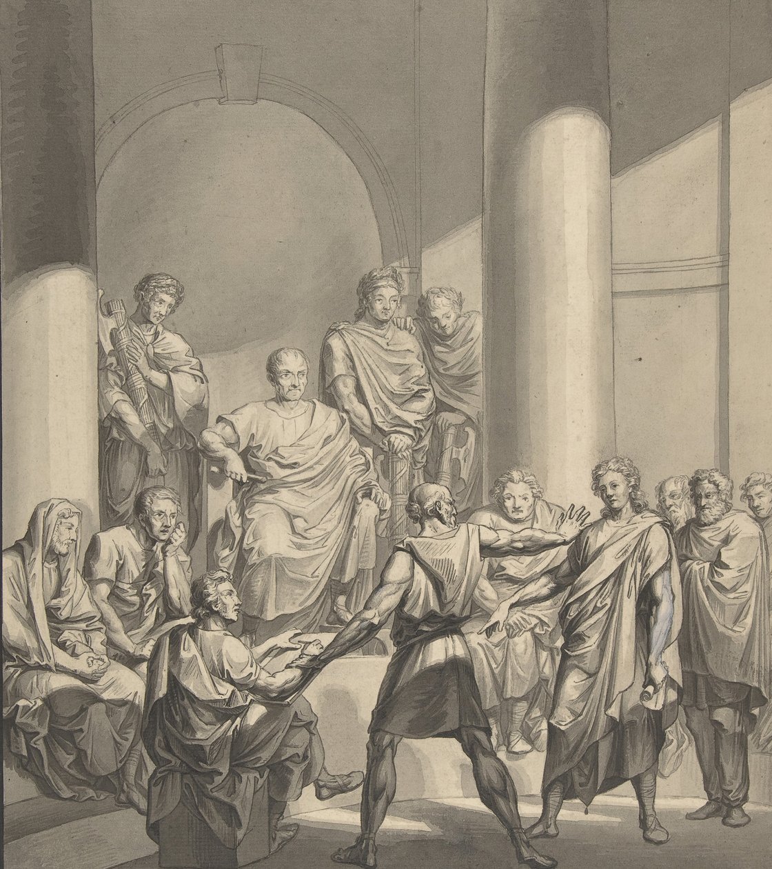تجميع الشخصيات الرومانية ، من Regulus ، مسرحية لكولين ، القرن التاسع عشر. بواسطة فرانز فون هووسلاب
