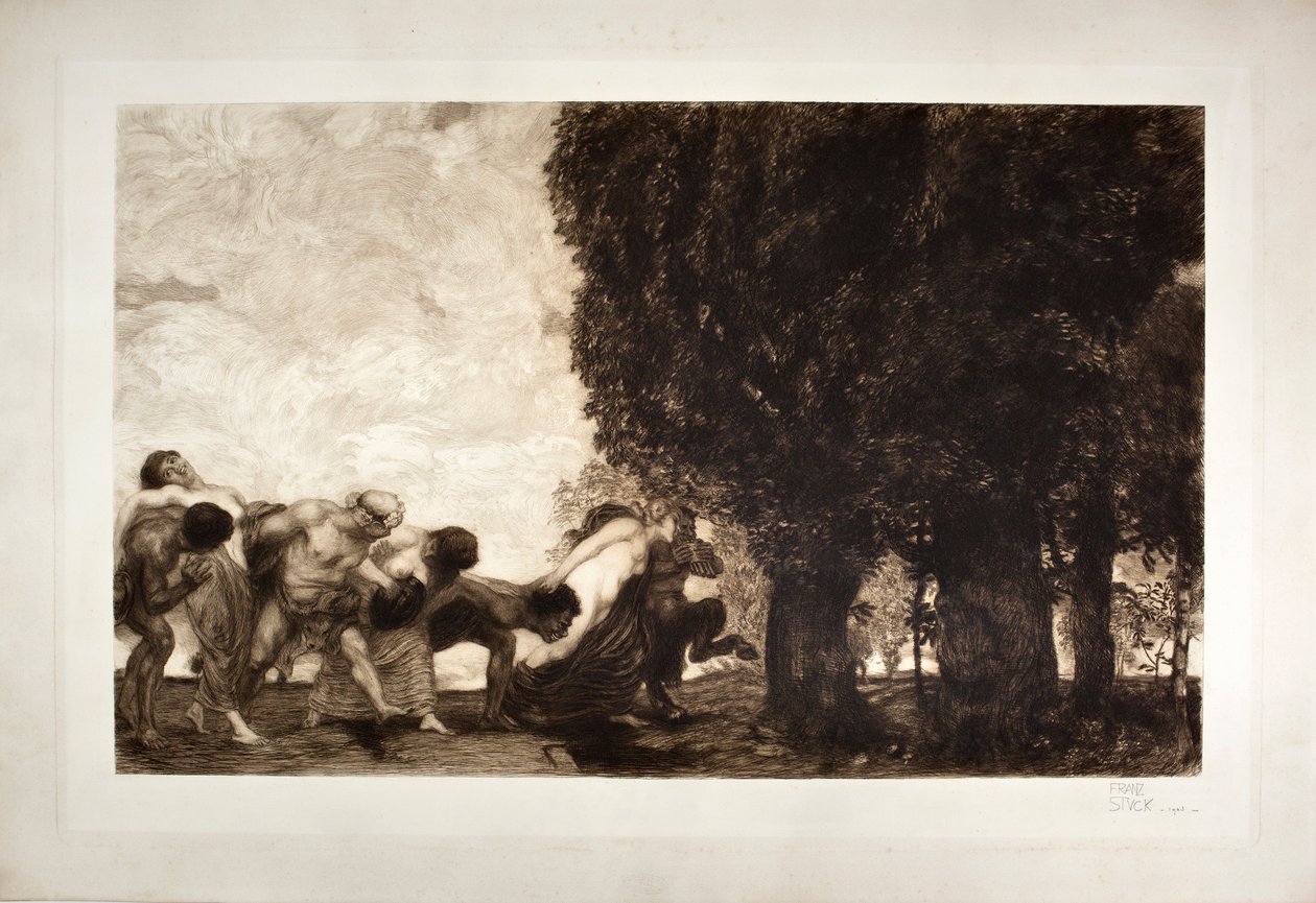 BBAacchantes و satyrs و nymphs (الحفر ، القرن العشرين) بواسطة فرانز فون ستاك