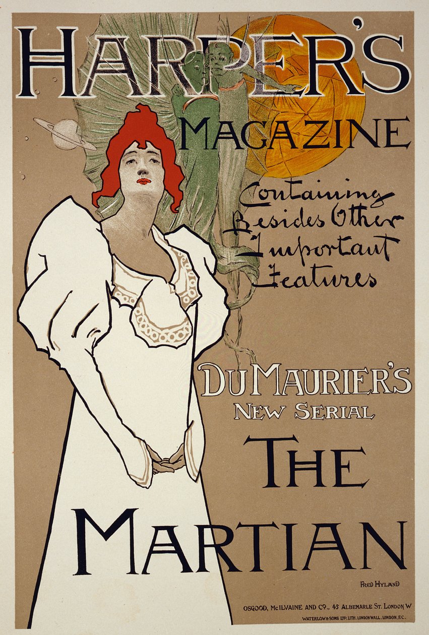 غلاف توضيحي لمجلة هاربرز التي تتميز بـ The Martian by DuMaurier ، 1898 بواسطة فريد هايلاند