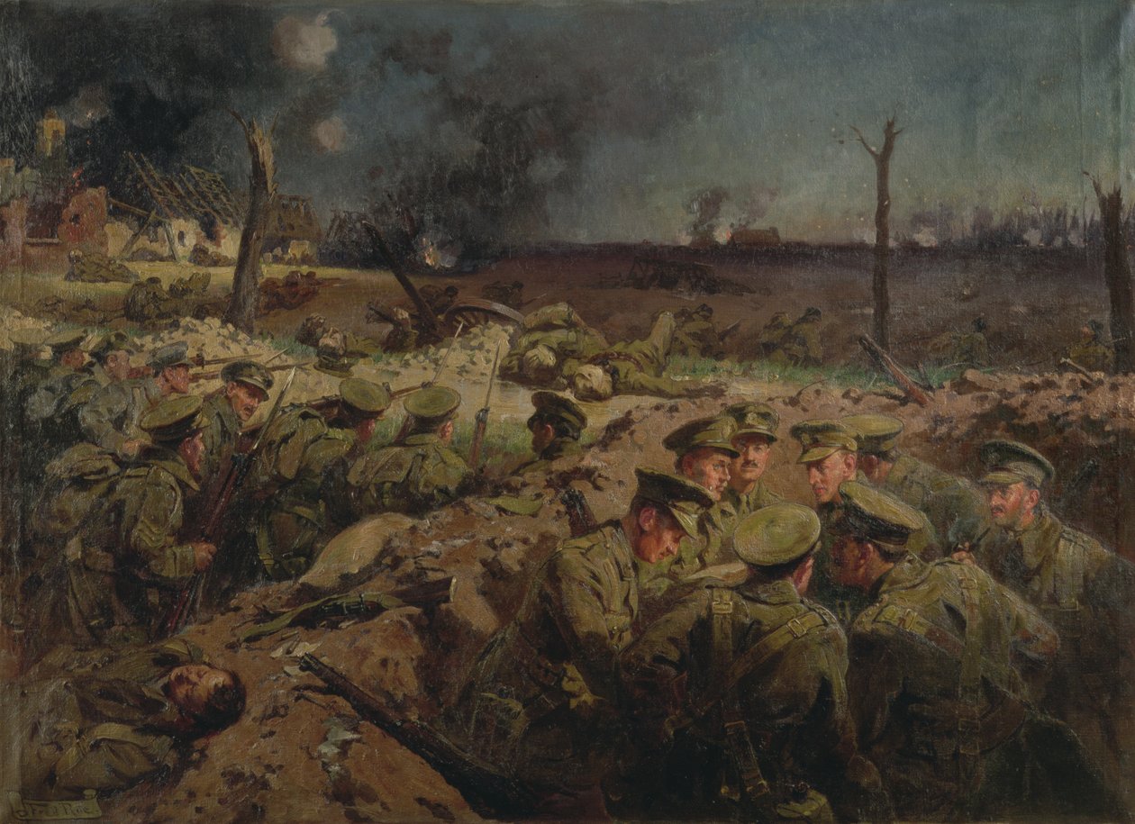 The 4th Suffolks at Neuve Chapelle في 11 مارس 1915 بواسطة فريد رو