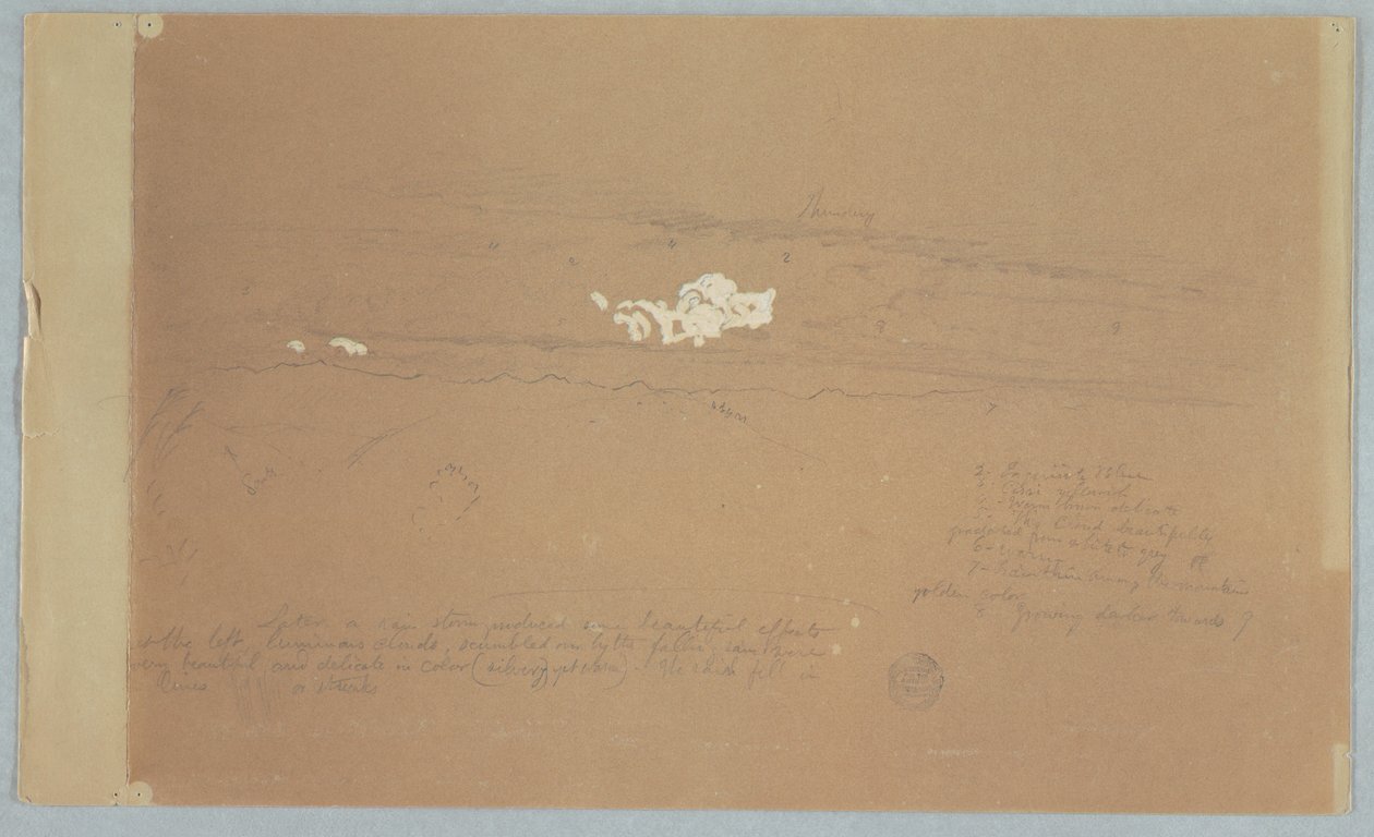 رسم ، سماء غائمة فوق المناظر الطبيعية الجبلية ، ربما 1857 بواسطة كنيسة فريدريك إدوين