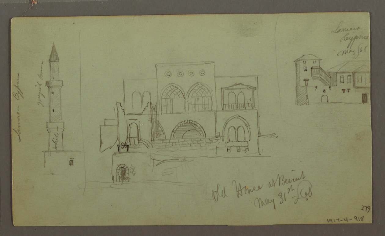 رسم ، بيت قديم ، بيروت ، 1868 بواسطة كنيسة فريدريك إدوين