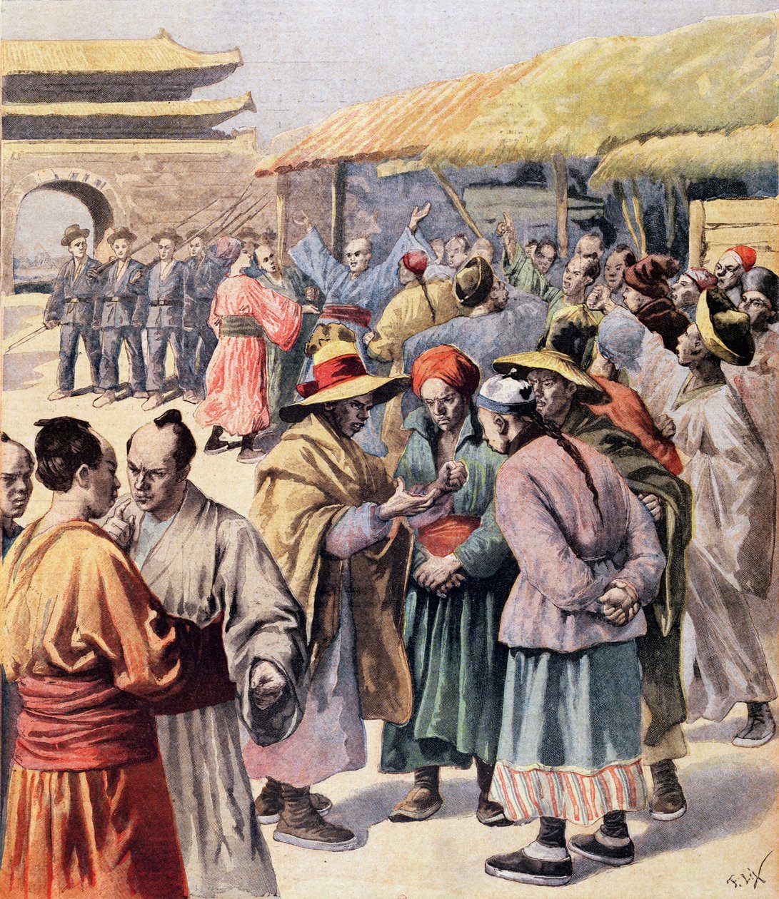 الاضطرابات في سيول ، غلاف "لو بيتيت جورنال" ، 13 أغسطس 1894 بواسطة فريدريك ثيودور ليكس