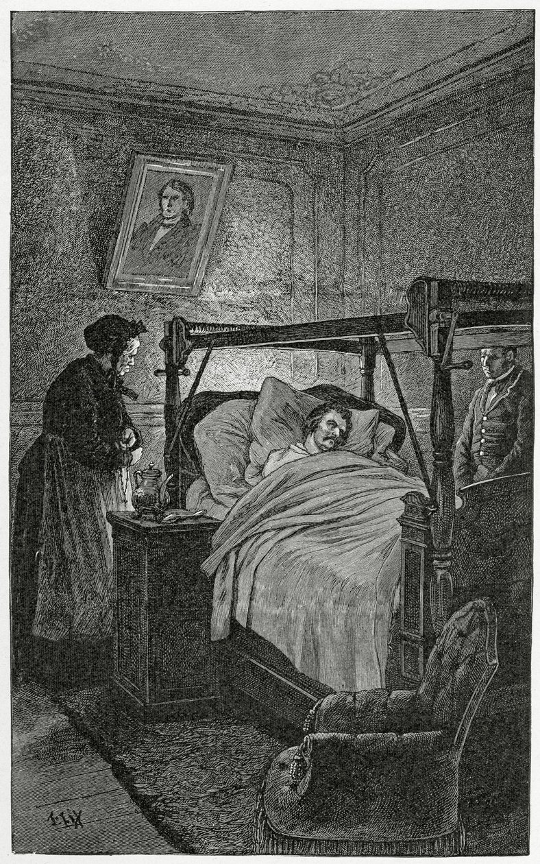 Mort de Balzac - توضيح من الأشياء التي شوهدت في القرن التاسع عشر (نقش وزن الجسم) بواسطة فريدريك ثيودور ليكس