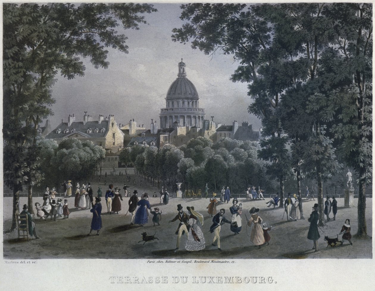 جاردان دو لوكسمبورغ ، محفورة بواسطة فريدريك مارتينز (1809-75) 1832 (نقش ملون) بواسطة فريدريك مارتينز