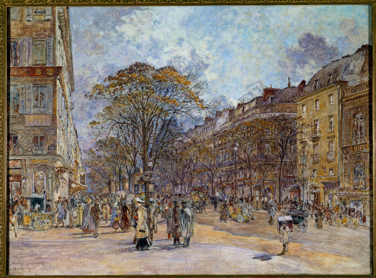 Le boulevard des Italians in Paris لوحة لفريدريك أناتول هوبرون (1851-1908) 1902 صن. 0،55x0،73 م باريس ، متحف كارنافالي - Boulevard des Italians في باريس. لوحة لفريدريك أناتول هوبرون (1851-1908) بواسطة فريدريك أناتول هوبرون